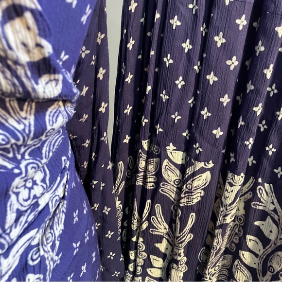 Iguana Inc. Worldly Clothing set, hand made, blue, surplus top, maxi skirt. M/L. - Picture 7 of 16